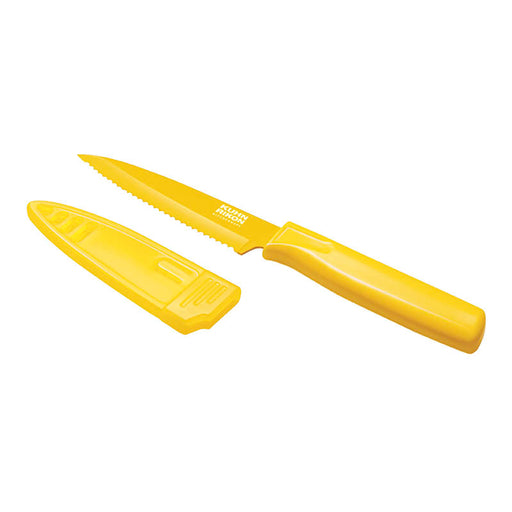 Kuhn Rikon Colori Serrated 4 Inch Paring Knife, Yellow