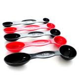 Norpro 5 Piece Nesting Magnetic Measuring Spoon Set 1/4 tsp to 1 tbsp, Red/Black