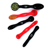 Norpro 5 Piece Nesting Magnetic Measuring Spoon Set 1/4 tsp to 1 tbsp, Red/Black