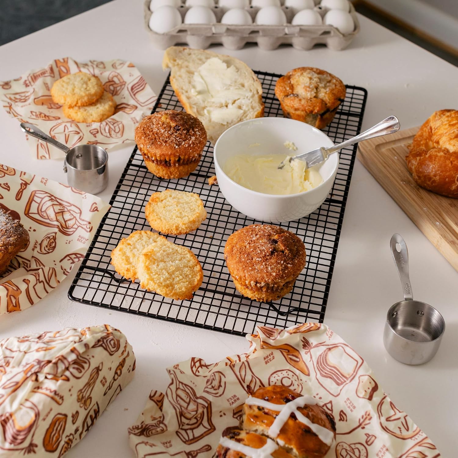 Bee's Wrap Reusable Beeswax Food Wraps, Assorted 3-Pack, Bakery Lane