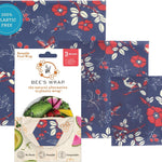 Bee's Wrap Reusable Beeswax Food Wraps, Assorted 3-Pack, Botanical