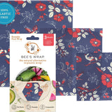 Bee's Wrap Reusable Beeswax Food Wraps, Assorted 3-Pack, Botanical