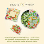 Bee's Wrap Reusable Beeswax Food Wraps, Assorted 3-Pack, Garden Party