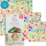 Bee's Wrap Reusable Beeswax Food Wraps, Assorted 3-Pack, Garden Party