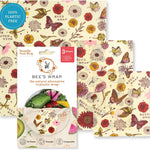 Bee's Wrap Reusable Beeswax Food Wraps, Assorted 3-Pack, Meadow Magic