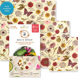 Bee's Wrap Reusable Beeswax Food Wraps, Assorted 3-Pack, Meadow Magic