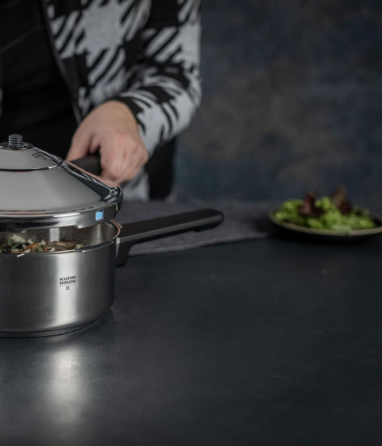 Kuhn Rikon Duromatic INOX Dual handle Stovetop Pressure Cooker, 5.3-Quart