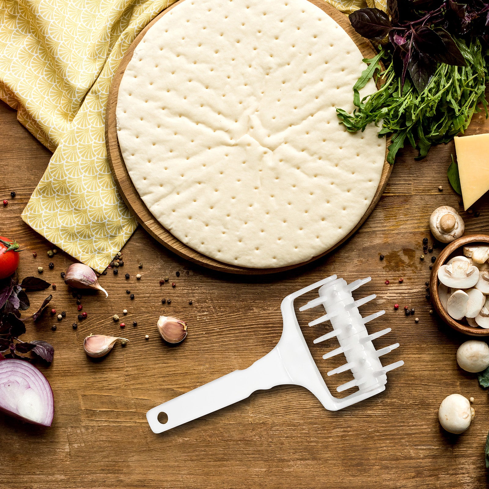 Norpro Dough Docker for Pastry or Pizza Dough, White