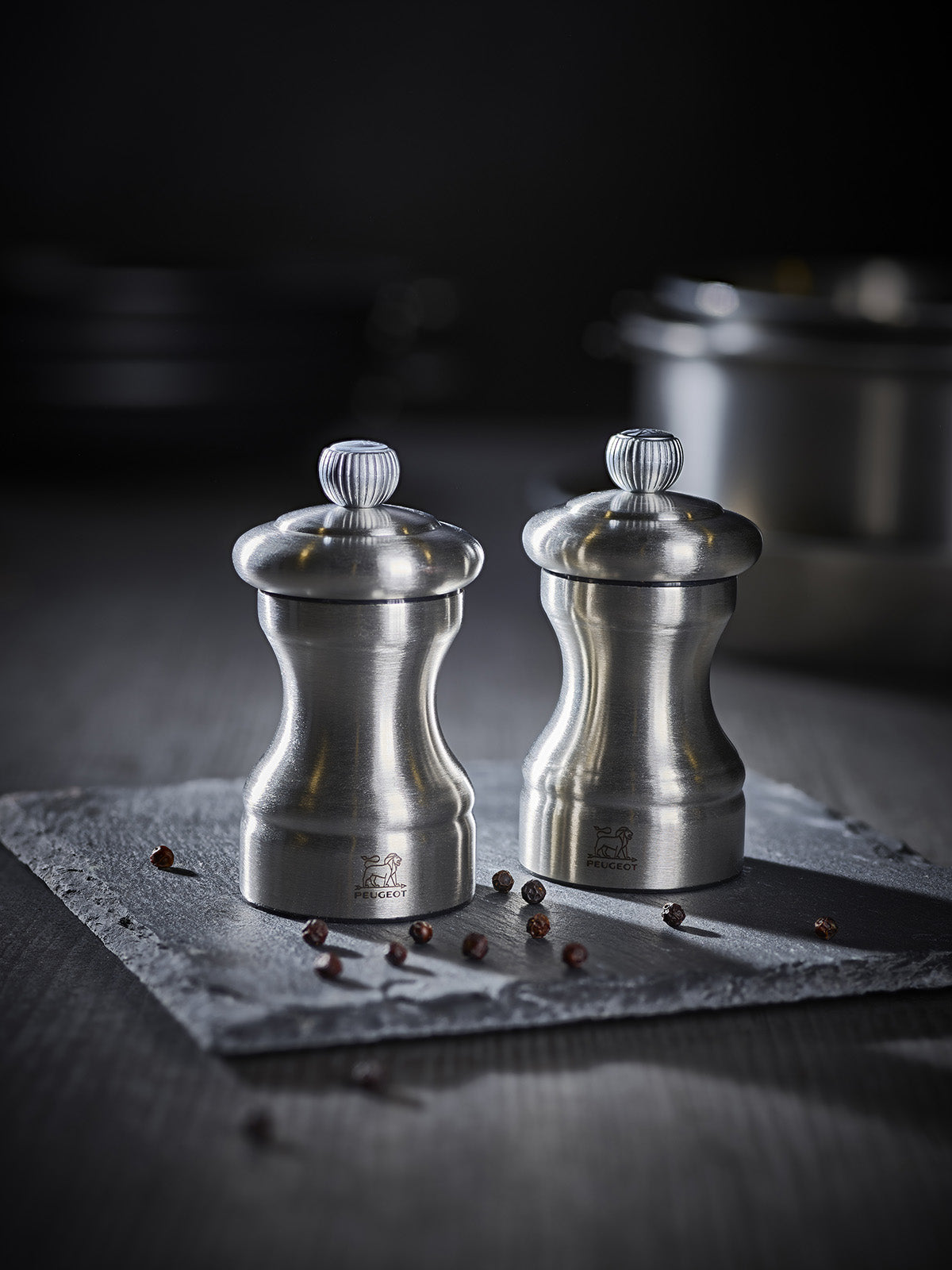 Peugeot Bistro Zirlon Salt Mill, 4-Inch, Stainless Steel
