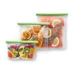 Lekue Reusable Silicone Flat Bags, Airtight for Storage, Set of 3