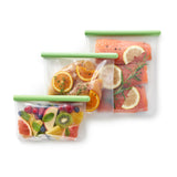Lekue Reusable Silicone Flat Bags, Airtight for Storage, Set of 3