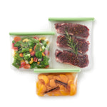 Lekue Reusable Silicone Flat Bags, Airtight for Storage, Set of 3