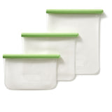 Lekue Reusable Silicone Flat Bags, Airtight for Storage, Set of 3