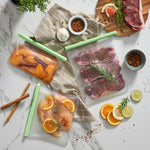 Lekue Reusable Silicone Flat Bags, Airtight for Storage, 34 oz, Medium