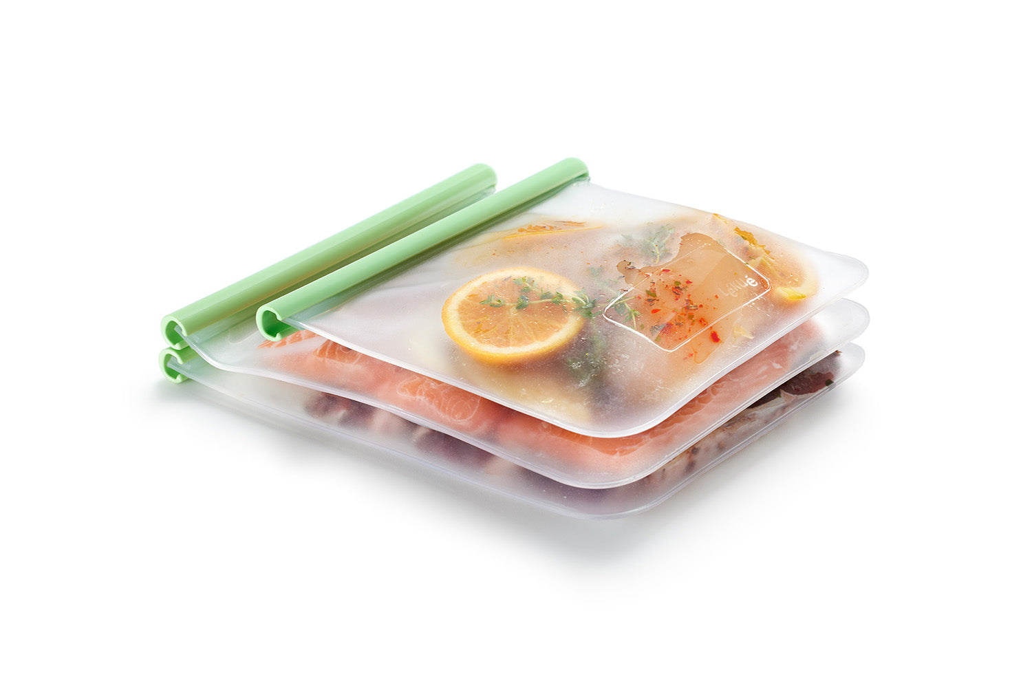 Lekue Reusable Silicone Flat Bags, Airtight for Storage, 17 oz, Small