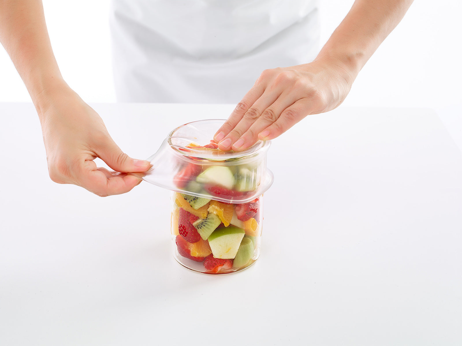 Lekue Reusable Flexible Strech Top Lid, Platinum Silicone, 10.2"