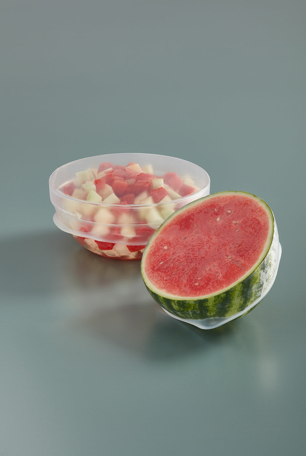 Lekue Reusable Flexible Strech Top Lid, Platinum Silicone, 10.2"