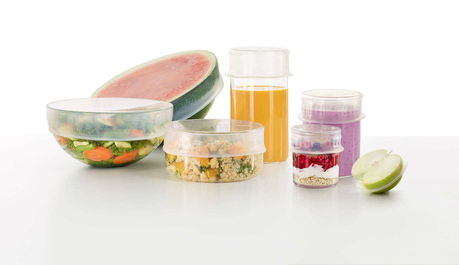 Lekue Reusable Flexible Strech Top Lid, Platinum Silicone, 8"