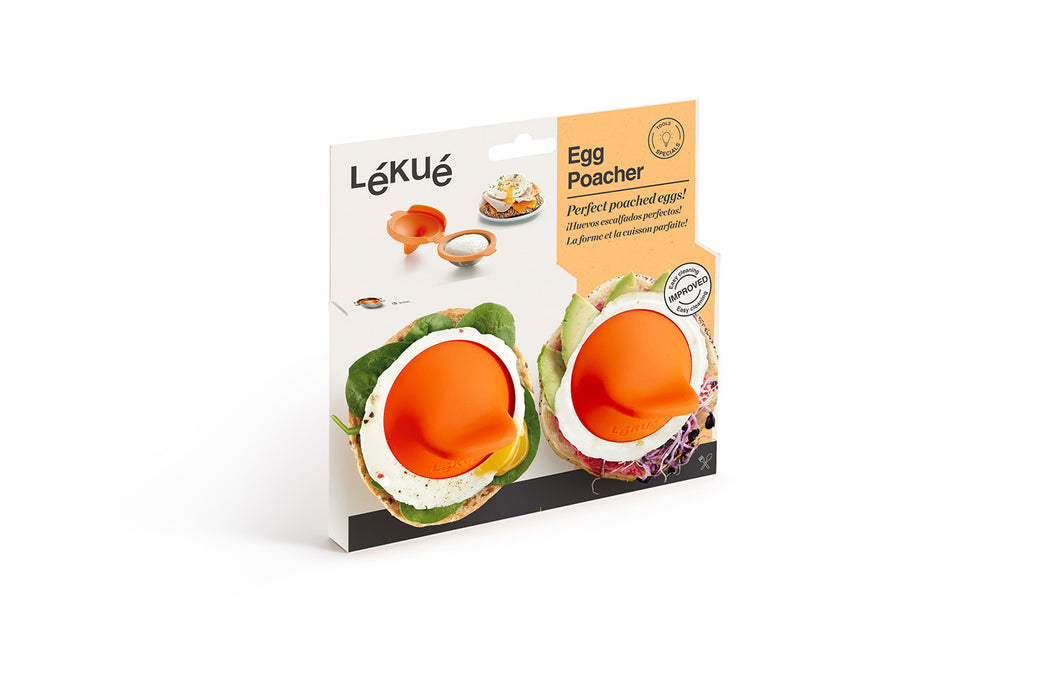 Lekue Egg Poacher, Stainless Steel and Silicone, Set of 2
