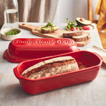 Emile Henry Italian Bread Loaf Baker, Burgundy