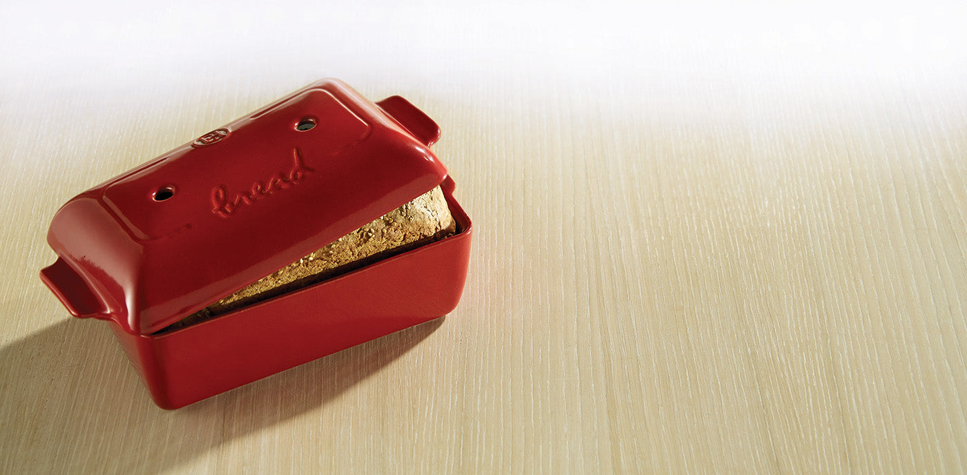 Emile Henry Bread Loaf Baker With Lid, Burgundy