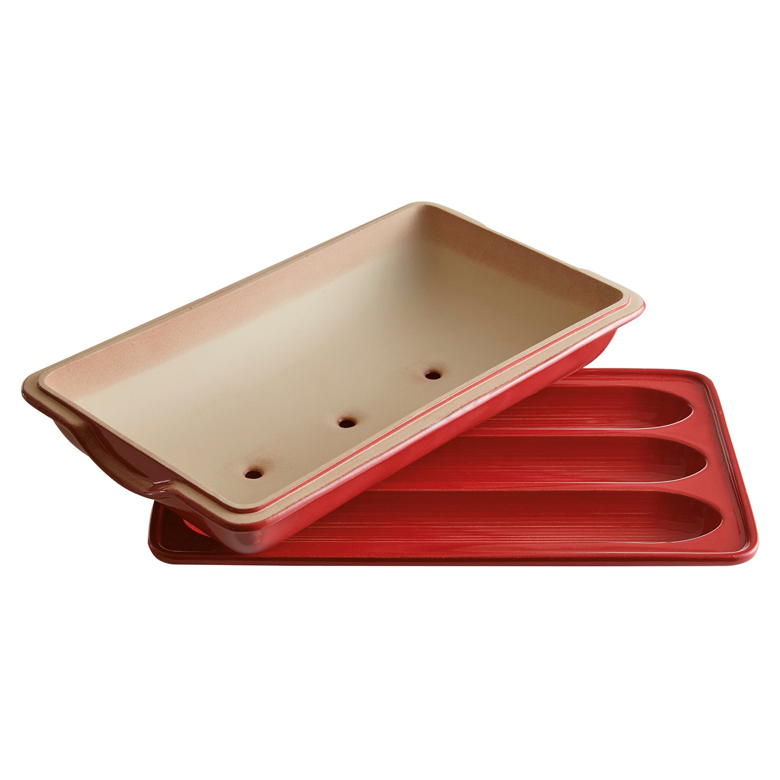 Emile Henry Flame Baguette Baker, Burgundy