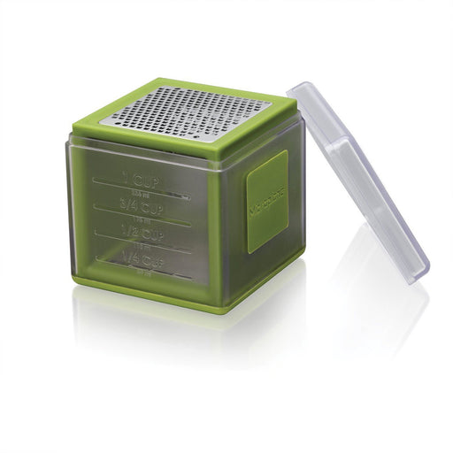 Microplane 3-in-1 Cube Grater with Fine, Ribbon, and Coarse Blades, Green