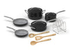 Cuisinart Culinary Collection 12 Piece Cookware Set Set with Grey Interior, Black