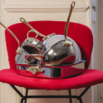 Mauviel M"Cook B 12 Piece Cookware Set with Cast Bronze Handles, Stainless Steel