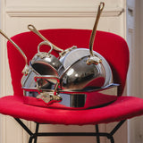 Mauviel M"Cook B 12 Piece Cookware Set with Cast Bronze Handles, Stainless Steel