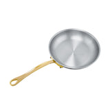 Mauviel M'Cook B 5-Ply Polished Stainless Steel Frying Pan With Brass Handle, 10.2-in, Made In France
