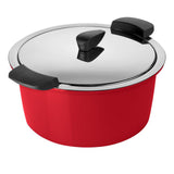 Kuhn Rikon Hotpan Stainless Steel Cooking Pot with Insulated Bowl, 1-Quart, Red