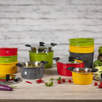 Kuhn Rikon Hotpan Stainless Steel Cooking Pot with Insulated Bowl, 5.3-Quart, Red