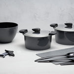 Kuhn Rikon Hotpan Stainless Steel Cooking Pot with Insulated Bowl, 1-Quart, Gray