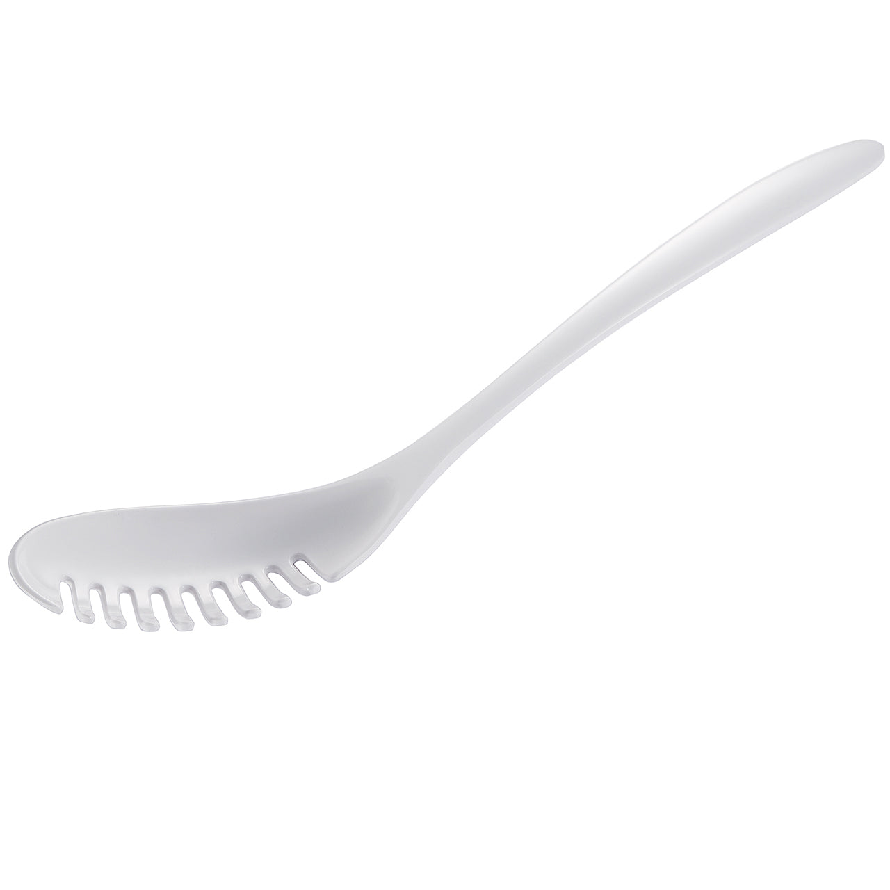 Gourmac 12-Inch Melamine Pasta Server Spaghetti Fork & Strainer, White