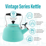 Chantal Vintage 1.7-Quart Enamel-on-Steel Teakettle, Tomato Bisque
