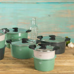 Kuhn Rikon Hotpan Stainless Steel Cooking Pot with Insulated Bowl, 1-Quart, Ocean