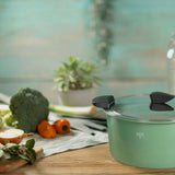 Kuhn Rikon Hotpan Stainless Steel Cooking Pot with Insulated Bowl, 1-Quart, Ocean