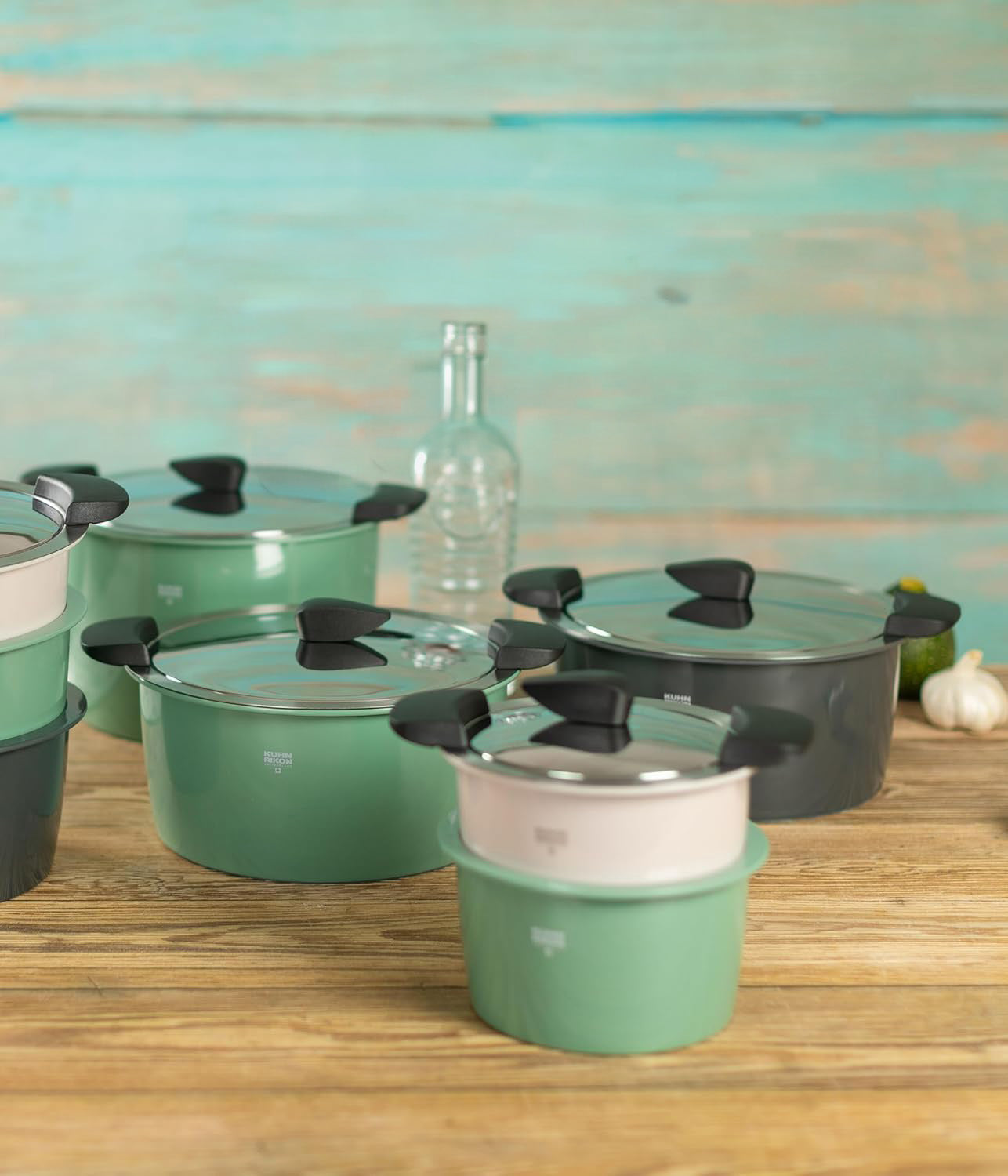 Kuhn Rikon Hotpan Stainless Steel Cooking Pot with Insulated Bowl, 2.1-Quart, Ocean