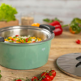 Kuhn Rikon Hotpan Stainless Steel Cooking Pot with Insulated Bowl, 5.3-Quart, Ocean