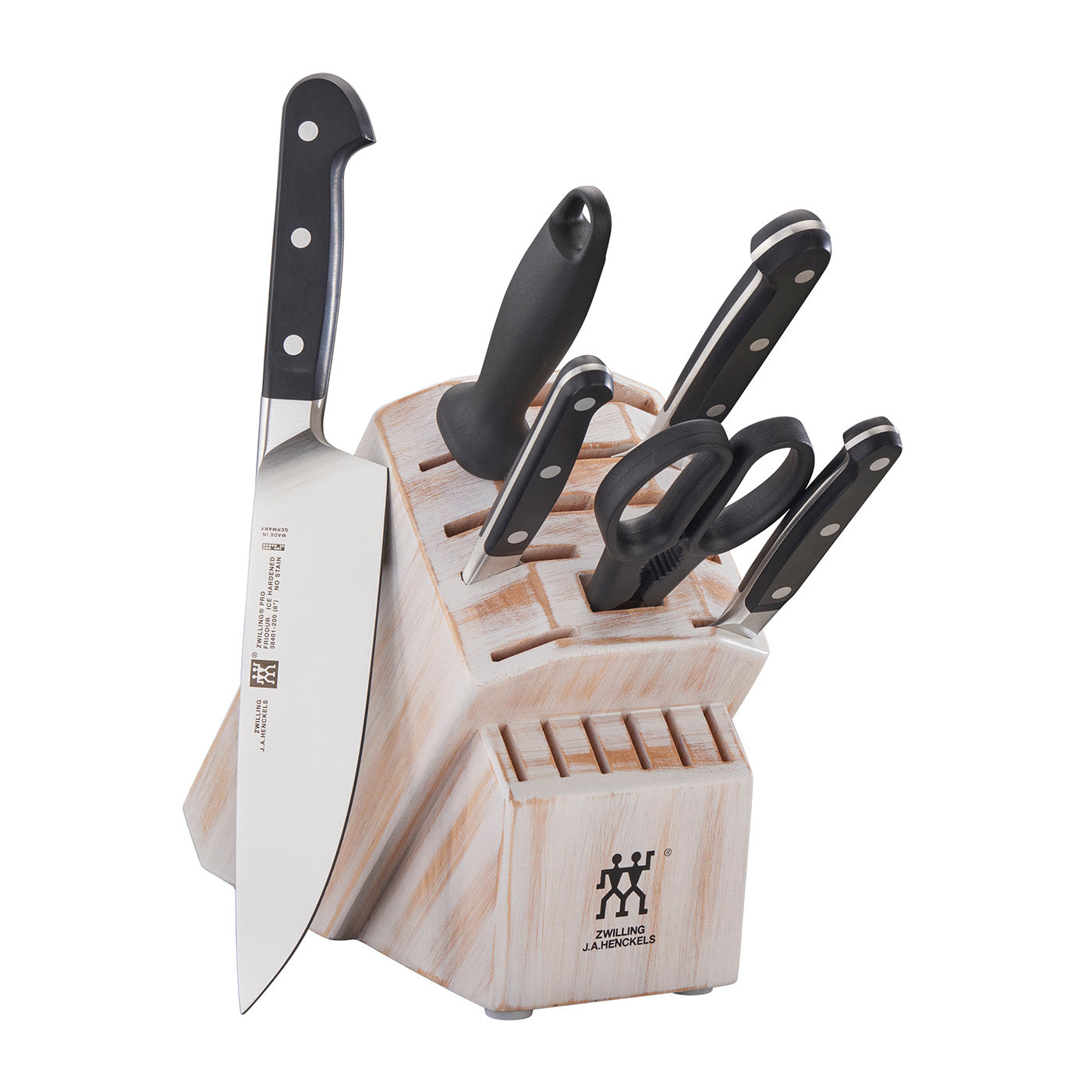 Zwilling Pro 7-pc Knife Block Set, Rustic White