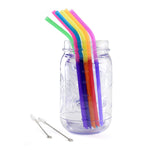 Norpro Silicone Reusable Color Changing Straws with Cleaning Brush, Set of 6