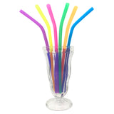 Norpro Silicone Reusable Color Changing Straws with Cleaning Brush, Set of 6