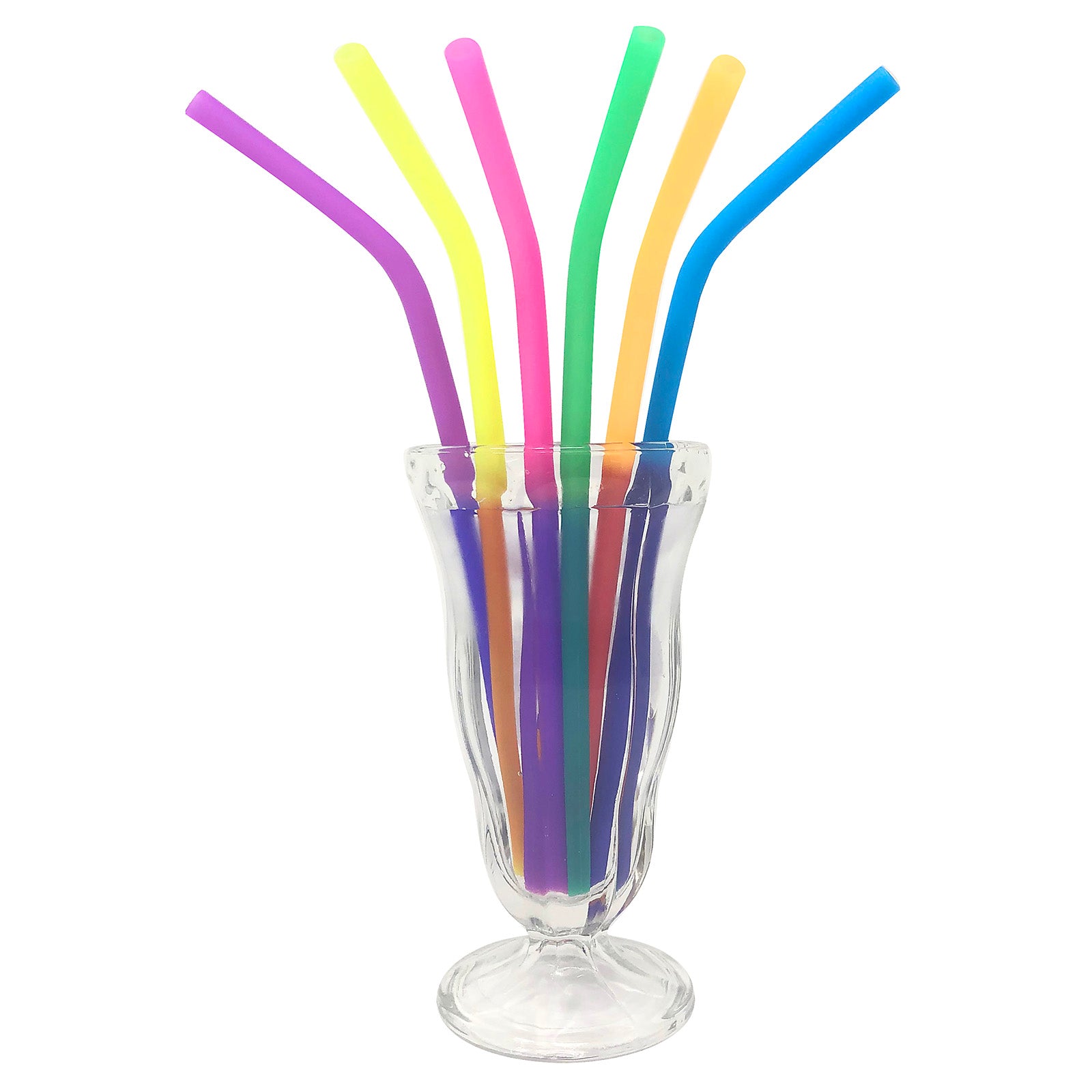 Norpro Silicone Reusable Color Changing Straws with Cleaning Brush, Set of 6