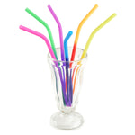 Norpro Silicone Reusable Color Changing Straws with Cleaning Brush, Set of 6