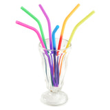 Norpro Silicone Reusable Color Changing Straws with Cleaning Brush, Set of 6