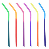 Norpro Silicone Reusable Color Changing Straws with Cleaning Brush, Set of 6