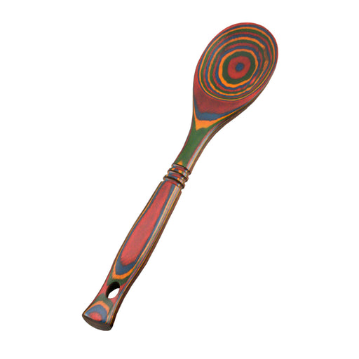 Island Bamboo Pakkawood 12-Inch Spoon, Rainbow