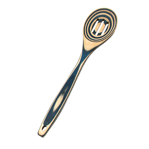 Island Bamboo Pakkawood 12-Inch Slotted Spoon, Blue