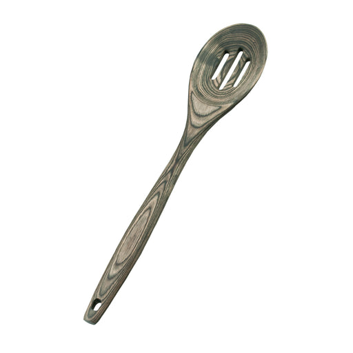 Island Bamboo Pakkawood 12-Inch Slotted Spoon, Black